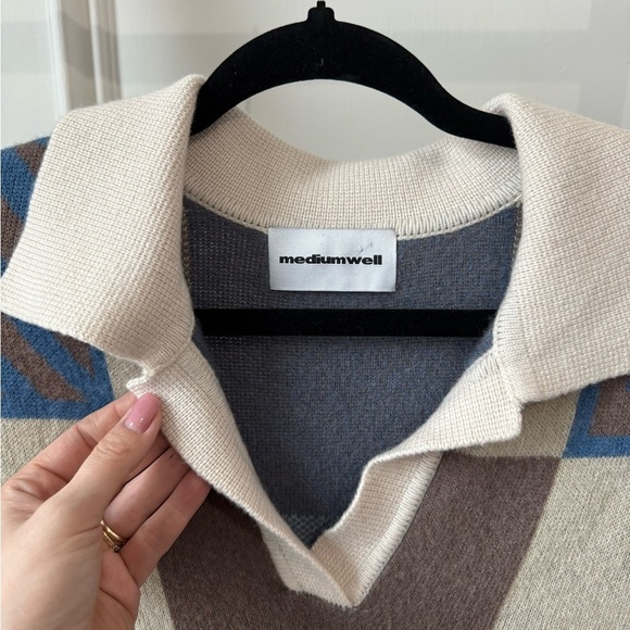 Mediumwell Geometric Pattern Oversize Wool Sweater - Size S - Korean Fashion - Picture 3 of 8